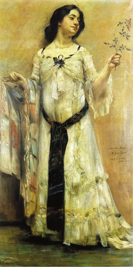 Lovis Corinth Portrait of Charlotte Berend in a White Dress